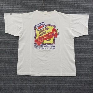 Vintage 90s Pepsi T-Shirt Mens XL White Paul Rodriguez Tour 1993 Graphic Tee